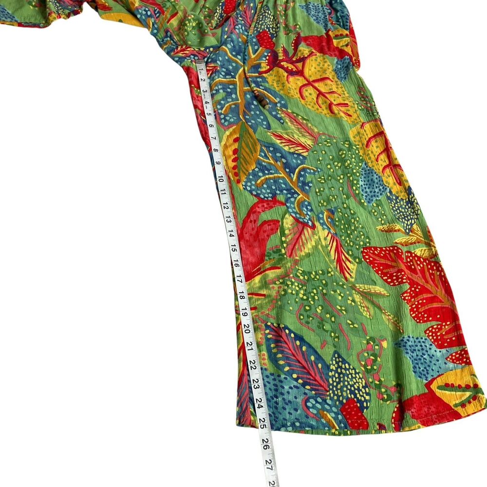 Christian Siriano Pants Womens XS‎ Colorful Floral Wide Leg Crop Pull On Resort - Picture 13 of 16